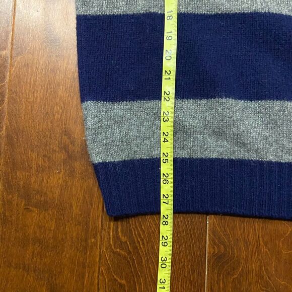 Tommy Hilfiger Y2K Vintage Wool Striped Grey Navy Sweater Men's Size XL - Picture 7 of 7